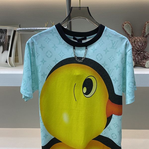 【ルイヴィトン】アヒルプリントTシャツ コピーひまわりイエロー 1AFTR9